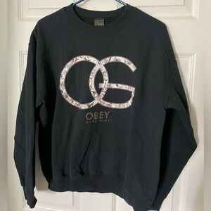 Obey black floral sweater sweatshirt